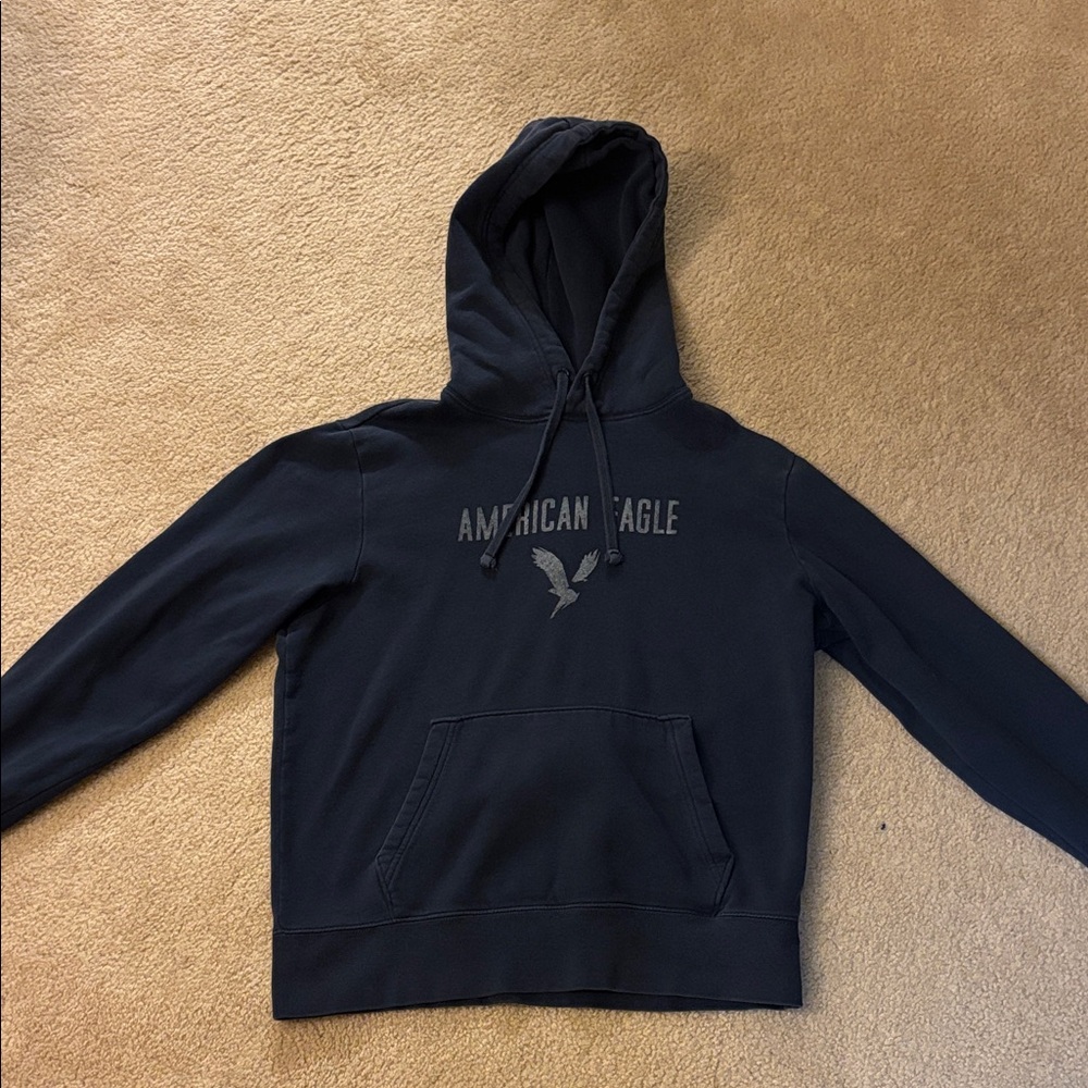 American Eagle Outfitters Men's Dark Blue Hoodie
